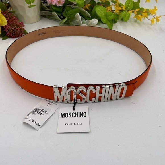 Moschino couture leather belt size 54 cm made in Milan Italy main image 5